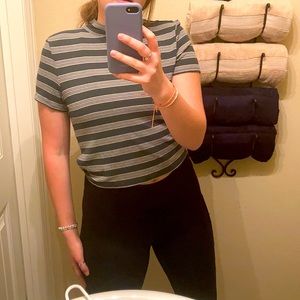 american eagle green mock neck tee